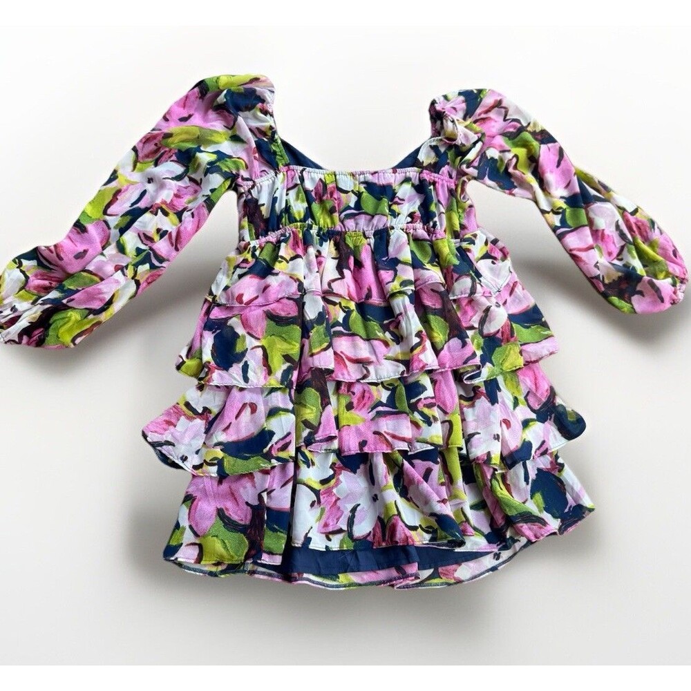 Abercrombie & Fitch Dress  Size M Tiered Chiffon Babydoll Floral Y2K Boho Hippie